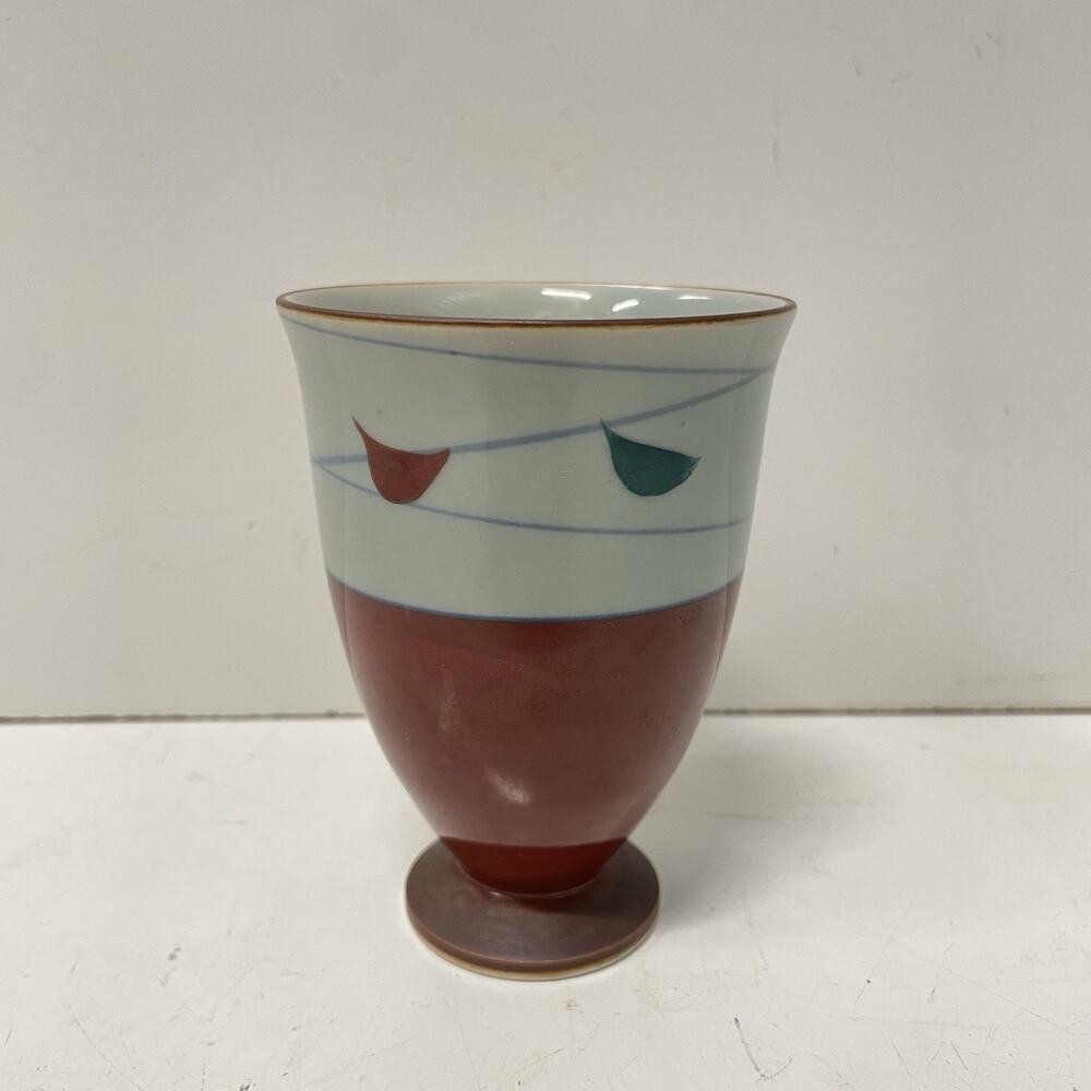 Vintage Japanese Arita Ware Tea Cup Hand Painted Sake RARE Abstract